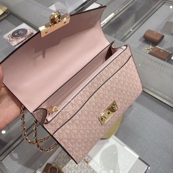 MK Rose MD Logo PVC Shoulder Bag Ballet - Picture 6 of 8